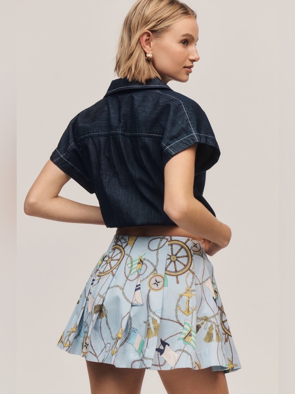 Anthropologie Maeve Pleated Mini Skort